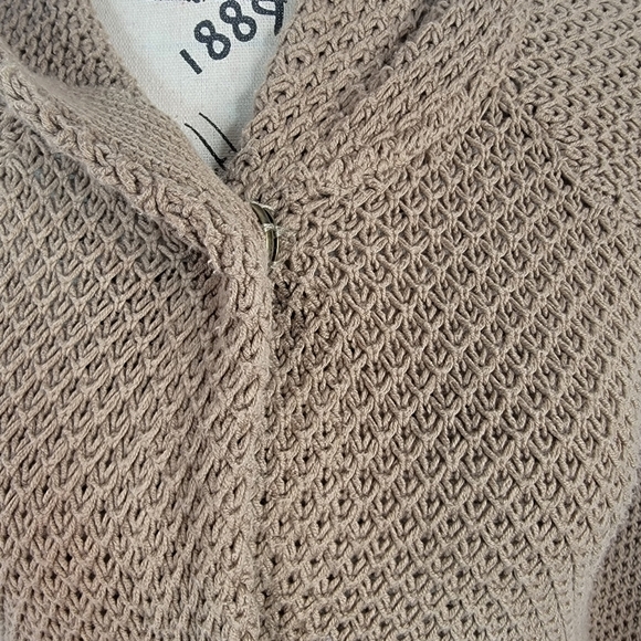 Anthropologie Sparrow Sz S Hooded Cardigan Pockets Snap Front Tan - Picture 4 of 11